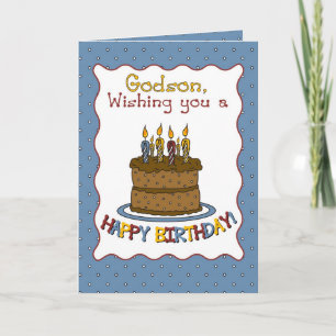 Godson Birthday Cake Card