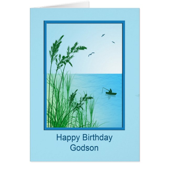 Godson Birthday Sea Fishing Cards (Front)