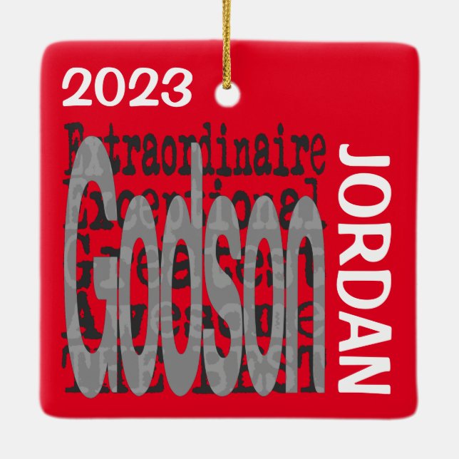 Godson Extraordinaire CUSTOM Ceramic Ornament (Back)