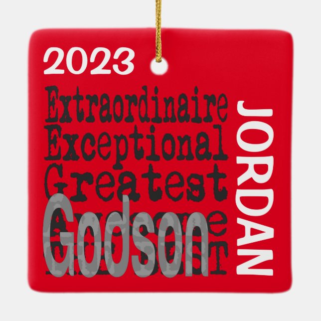 Godson Extraordinaire CUSTOM Ceramic Ornament (Back)