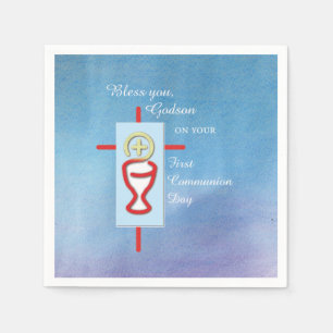 Godson, First Holy Communion, Blue Napkins