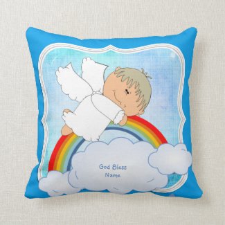 Godson Gift Cute Angel Rainbow Personalized Throw Pillow