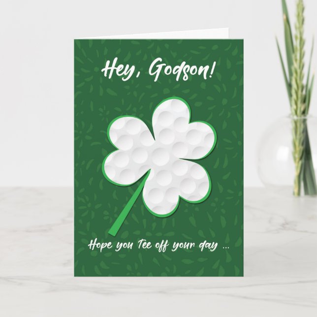 Godson Golf Sports St. Patrick’s Day Shamrock Card (Front)