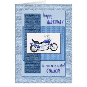 Godson, motor bike birthday cards