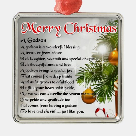 Godson poem - Christmas Design Metal Ornament | Zazzle.com