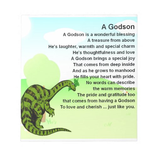 Godson poem _ dinosaur design notepad