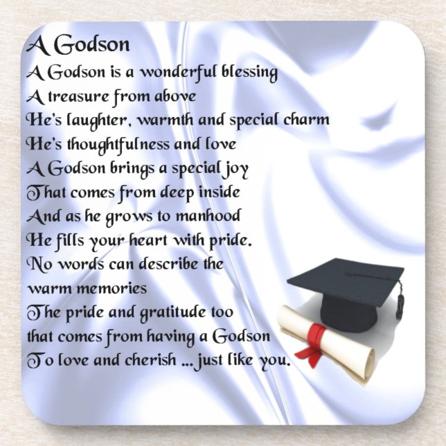 Godson poem - Graduation design Drink Coaster (Front)