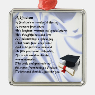 Godson poem - Graduation design Metal Ornament