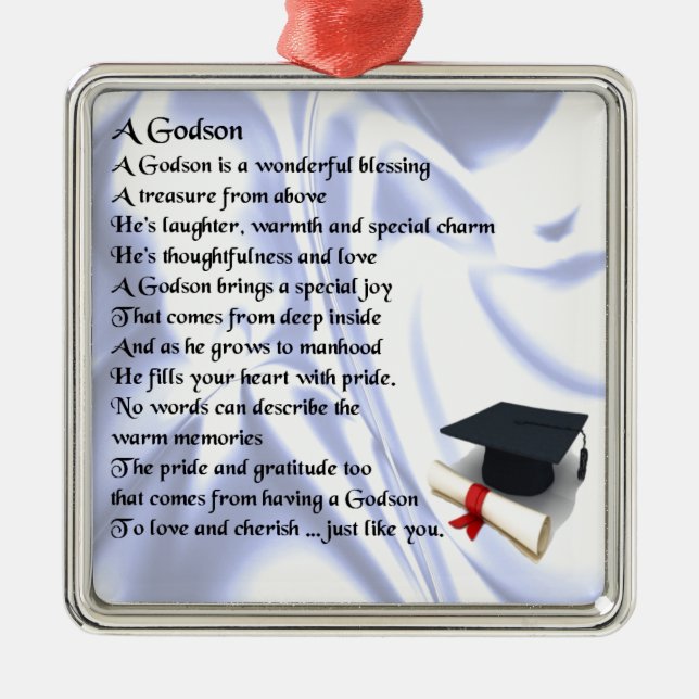 Godson poem - Graduation design Metal Ornament (Front)