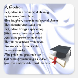 Godson poem - Graduation design Square Sticker