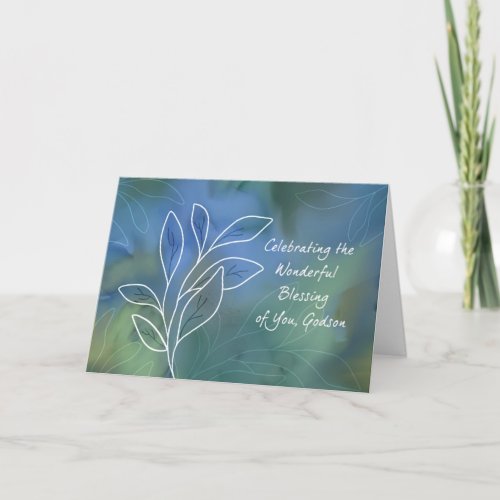 Godson Religious Birthday Blessings Watercolor Card