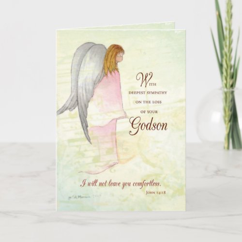 Godson Sympathy Angel Card