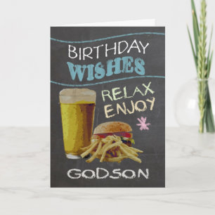 Godson Trendy Chalk Board Effect, With Beer Burger Card