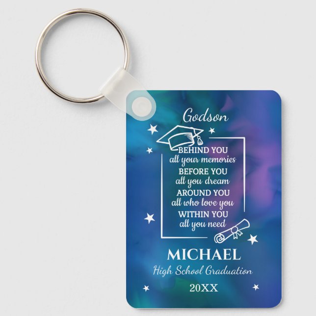 GodsonHigh School Graduation Name Year  Keychain (Front)