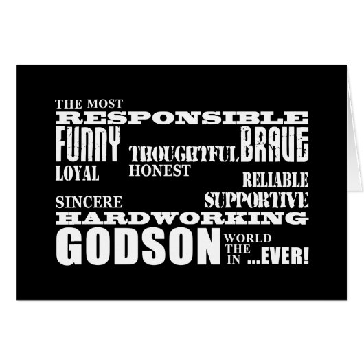 Godsons Baptism Christening Birthdays : Qualities (Front Horizontal)