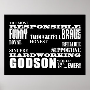 Godsons Baptism Christening Birthdays : Qualities Poster