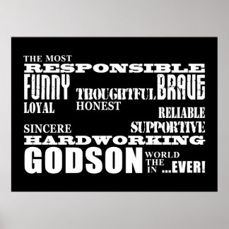 Godsons Baptism Christening Birthdays : Qualities Poster