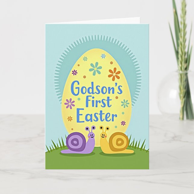 Godsons First Easter Celebration Card (Front)
