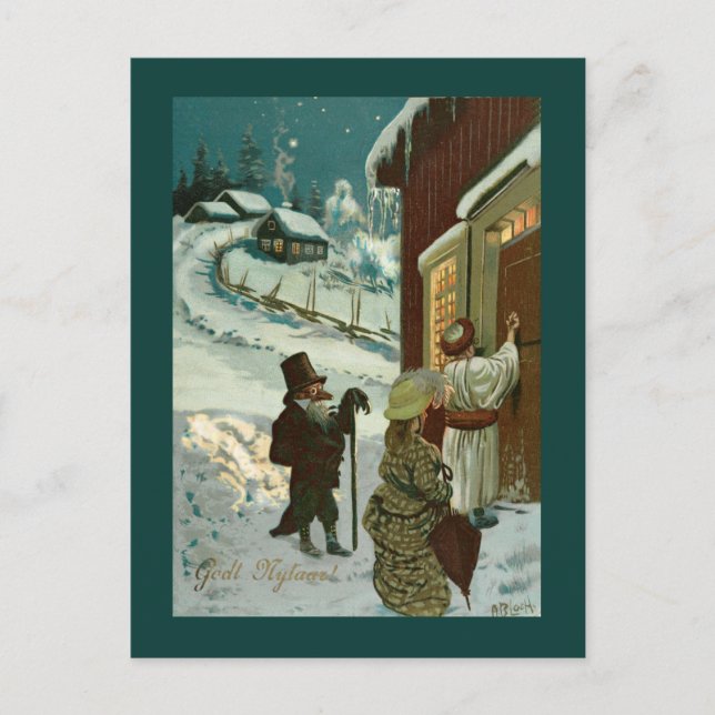 Godt Nytaar  Happy New Year Holiday Postcard (Front)