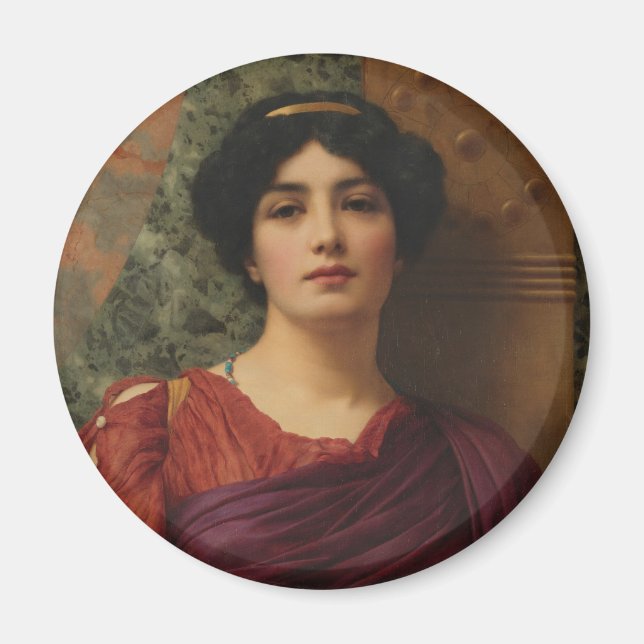 Godward Contemplation CC0627 Round Art Magnet (Front)