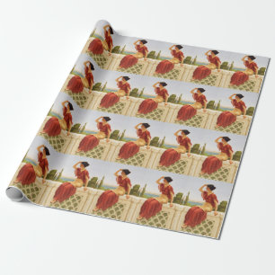 Godward The Signal Beautiful Woman Portrait Art Wrapping Paper