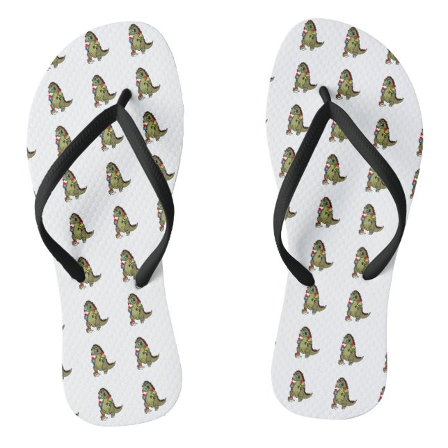 Godzilla and gnomes flip flops (Footbed)
