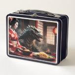  Godzilla and the geisha are having dinner Metal Lunch Box