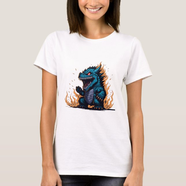 godzilla firing monester animal godzilla T-Shirt (Front)