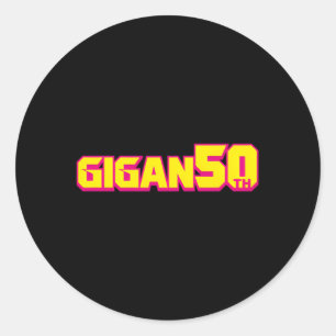 Godzilla Gigan 50Th Anniversary Yellow Line Classic Round Sticker