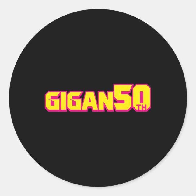 Godzilla Gigan 50Th Anniversary Yellow Line Classic Round Sticker (Front)