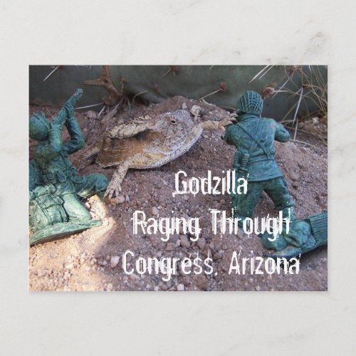 Godzilla Raging Through Congress Postcard