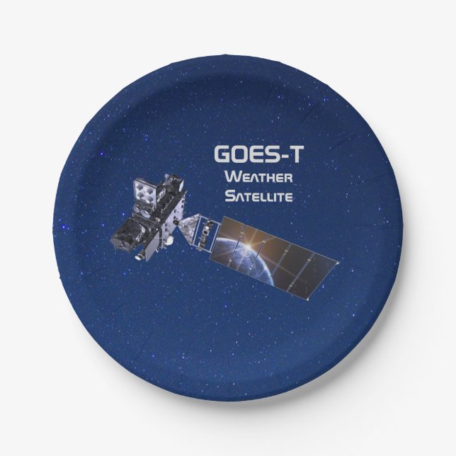 GOES-T Weather Satellite Paper Plates (Front)