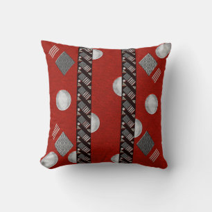 Goes Together (Red, Black and Gray) Throw Pillow