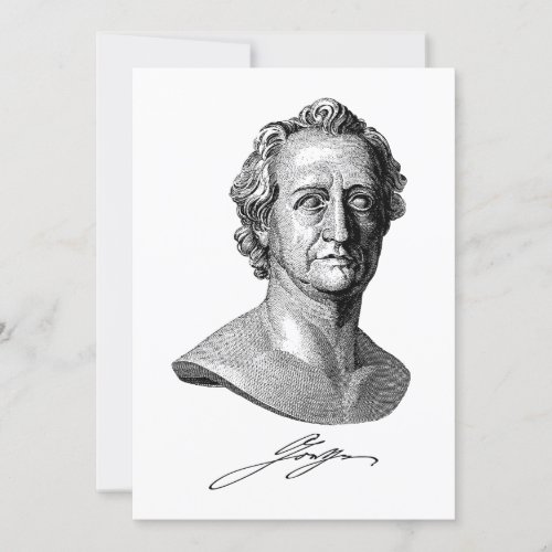 Goethe Bust with Signature Invitation