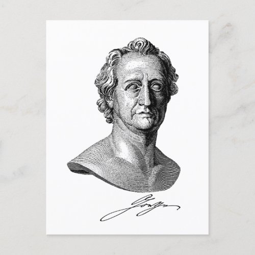 Goethe Bust with Signature Postcard