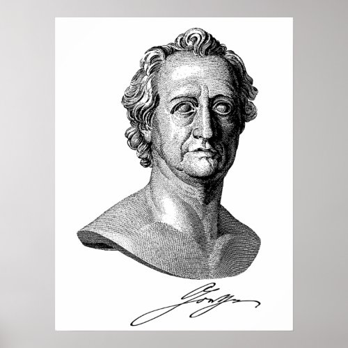 Goethe Bust with Signature Poster
