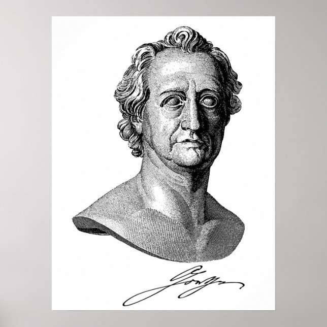 Goethe Bust with Signature Poster (Front)