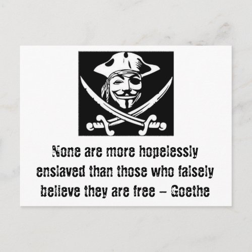 Goethe Quote w Anonymous Pirate Postcard