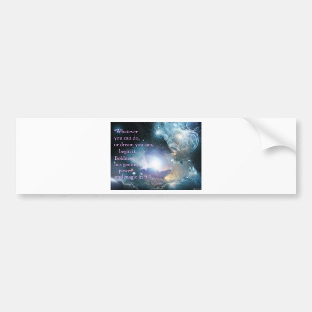 Goethe Quote with Nebula Bumper Sticker (Front)