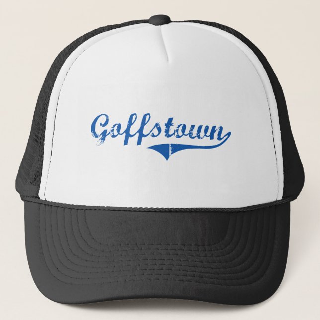 Goffstown New Hampshire Classic Design Trucker Hat (Front)