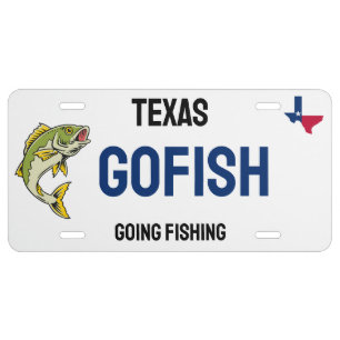 GOFISH Texas Bass Fishing Custom Image Text License Plate