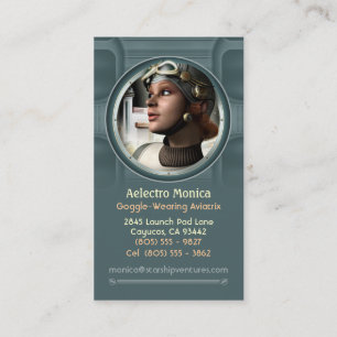 Goggled Aviatrix Business Cards