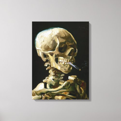 Gogh Head of a Skeleton with a Burning Cigarette Canvas Print
