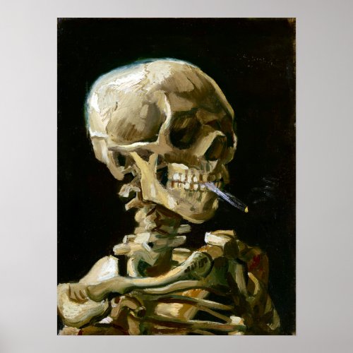 Gogh Head of a Skeleton with a Burning Cigarette Poster