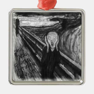 Gogh Mental Remake: The Scream by Edvard Munch Metal Ornament
