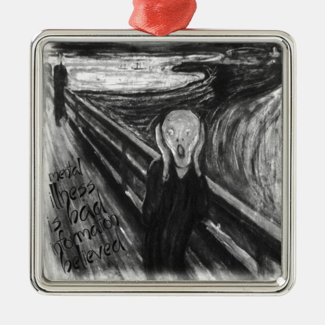 Gogh Mental Remake: The Scream by Edvard Munch Metal Ornament (Front)