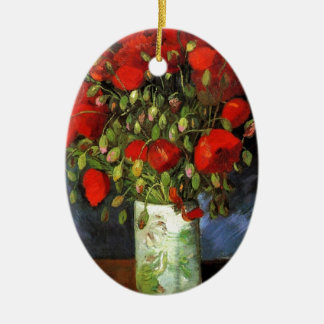 Gogh Red Poppies Flowers Spring Love Peace Destiny Ceramic Ornament