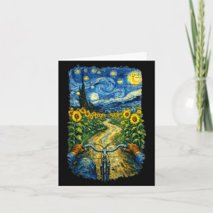 Gogh riding funny cycling art bike card
