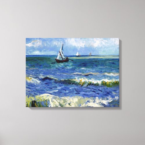 Gogh Seascape near Les Saintes_Maries_de_la_Mer Canvas Print