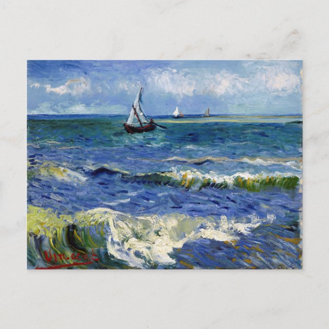 Gogh Seascape near Les Saintes-Maries-de-la-Mer Postcard (Front)